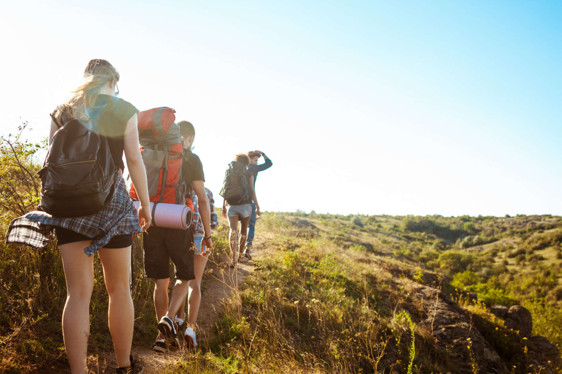 Eine Gruppe Wanderer unternimmt eine Wanderung durch Thürigen.