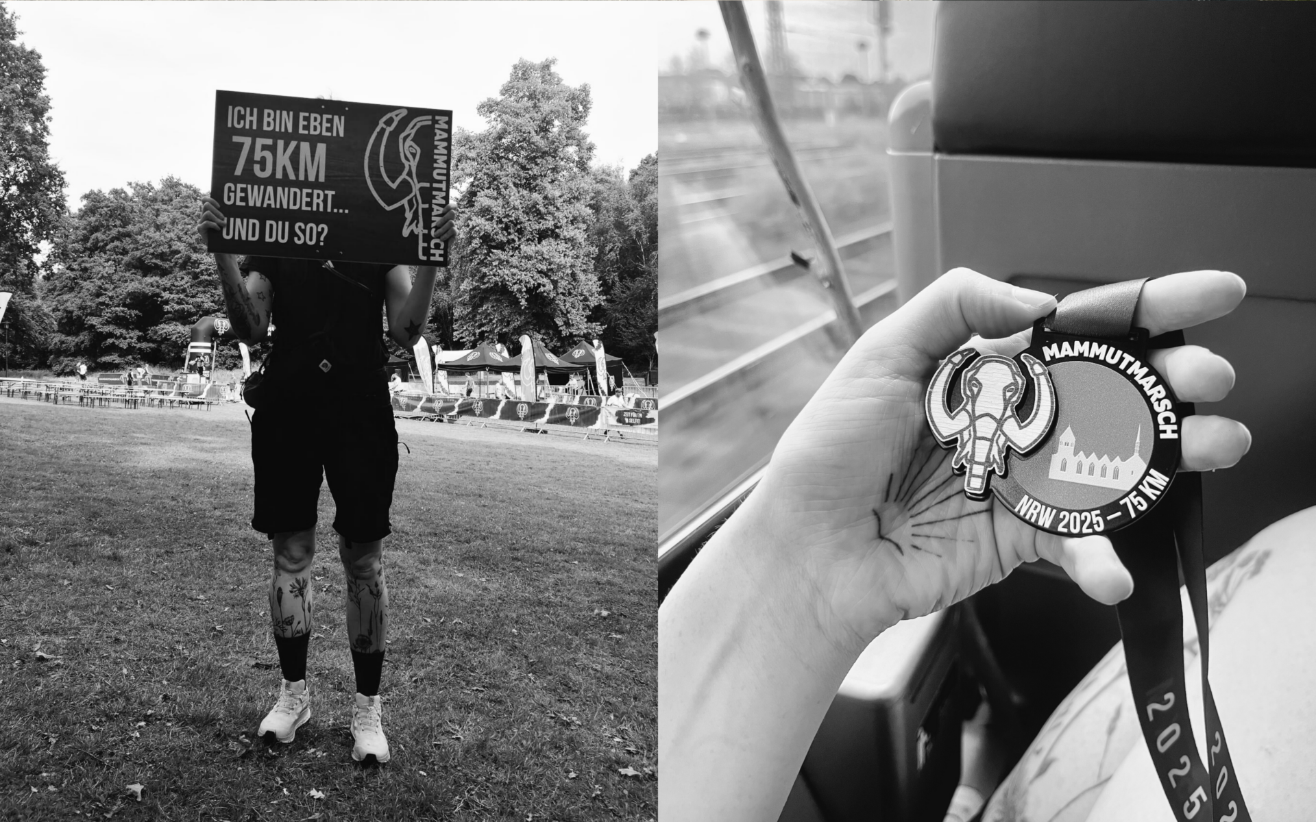 Carleen mit Medaille im Ziel: Nach der Seerettung im Baldeneysee läuft sie tatsächlich noch weiter.